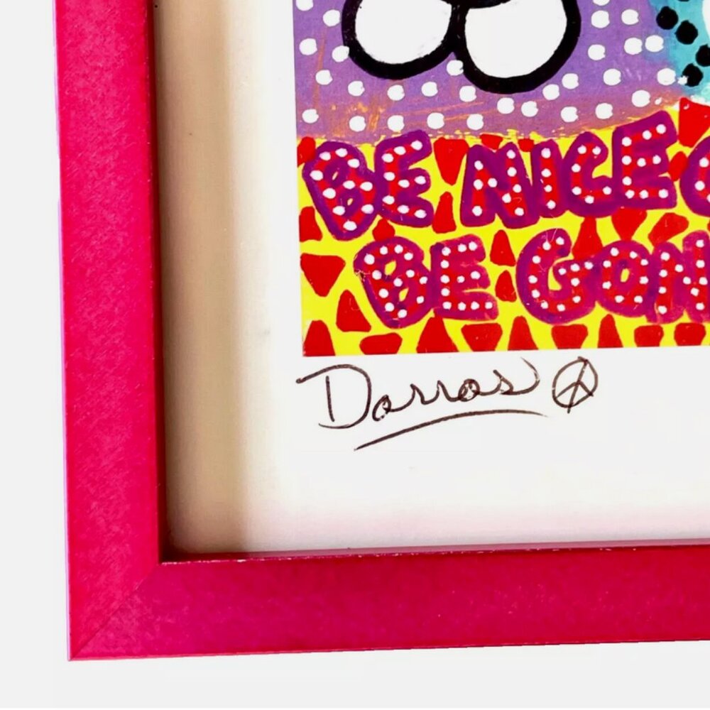 VINTAGE 60s 70s POP ART IMAGINE MIKE DARRAS 102/500 SIGNED PRINT FRAMED WALL ART - Picture 12 of 14